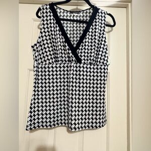 PerSeption Concept Black and White Houndstooth Blouse